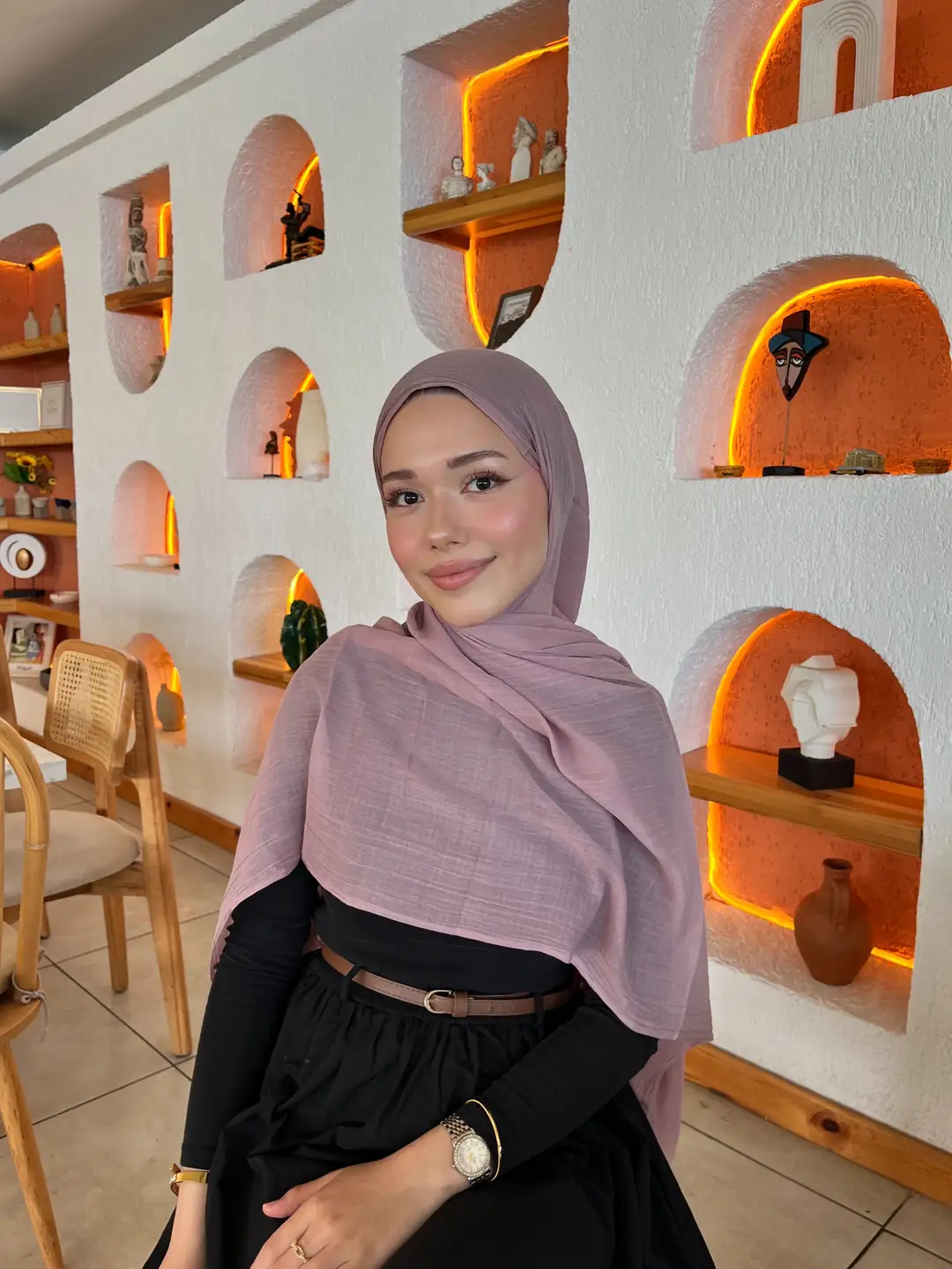 Ürün görseli: Dubai Pamuk Şal - Gül kurusu