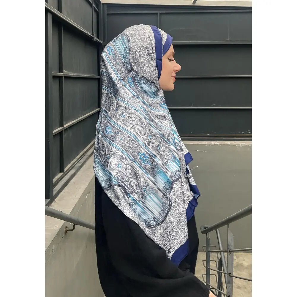 Ürün görseli: Desenli Vual Şal - Lacivert