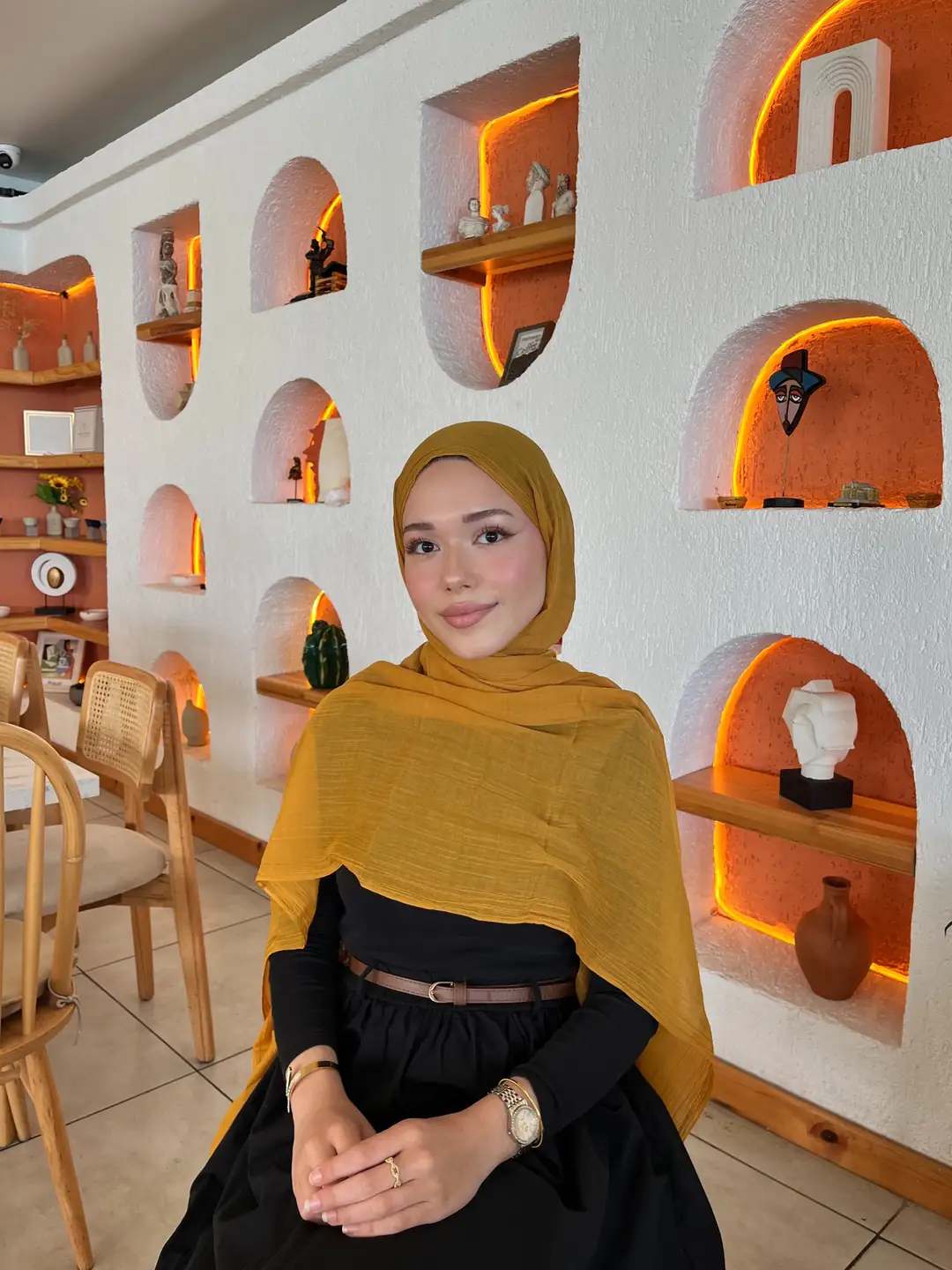 Ürün görseli: Dubai Pamuk Şal - Hardal