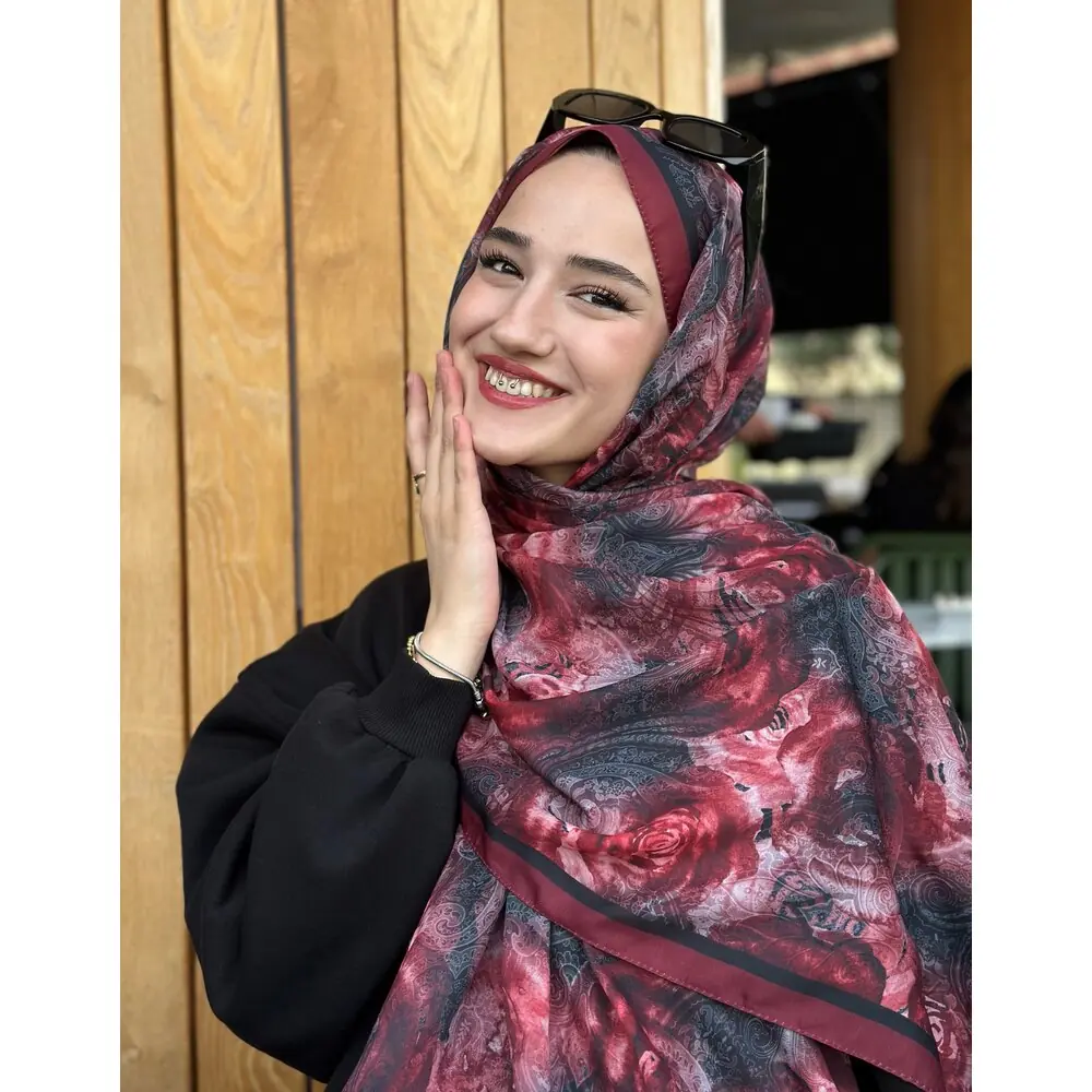 Rose Desen Pamuk Şal