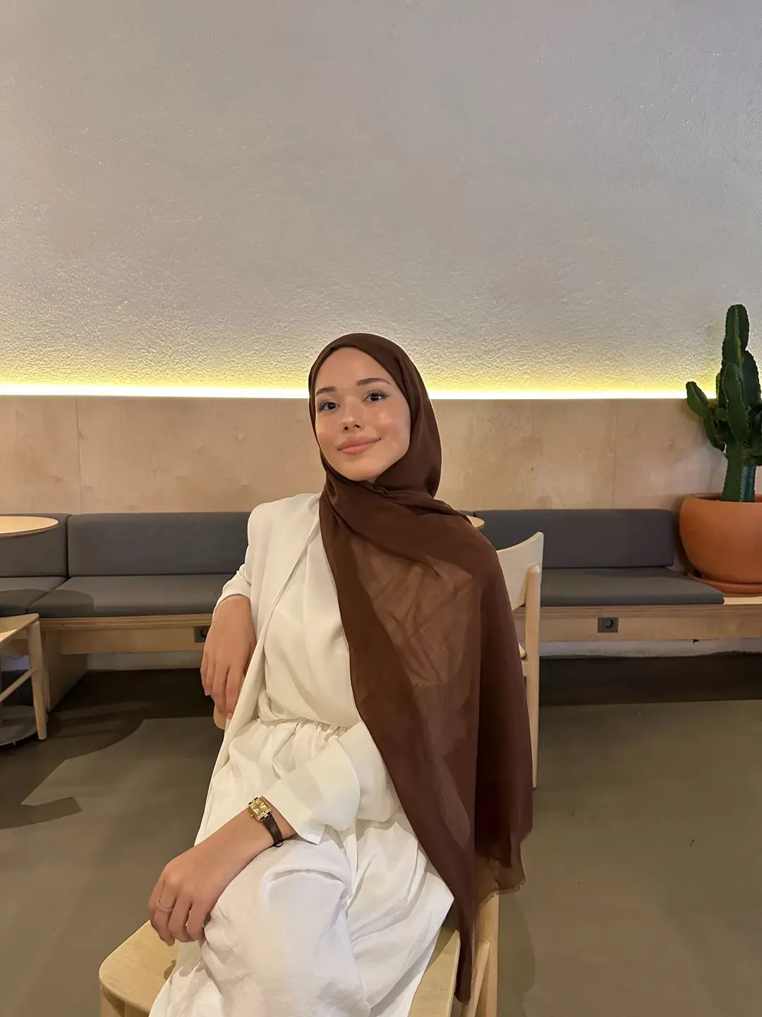 Ürün görseli: Dubai Pamuk Şal - Acı kahve