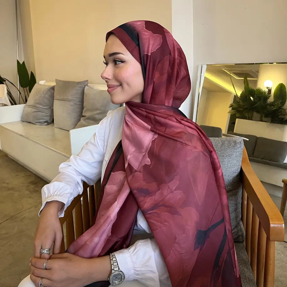 Lotus Desen Pamuk Şal